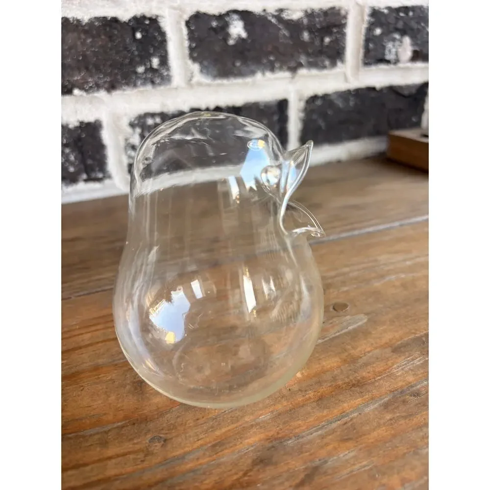 Clear Glass Bird Terrarium Planter 5” Open Body Air Plant Succulent Vase